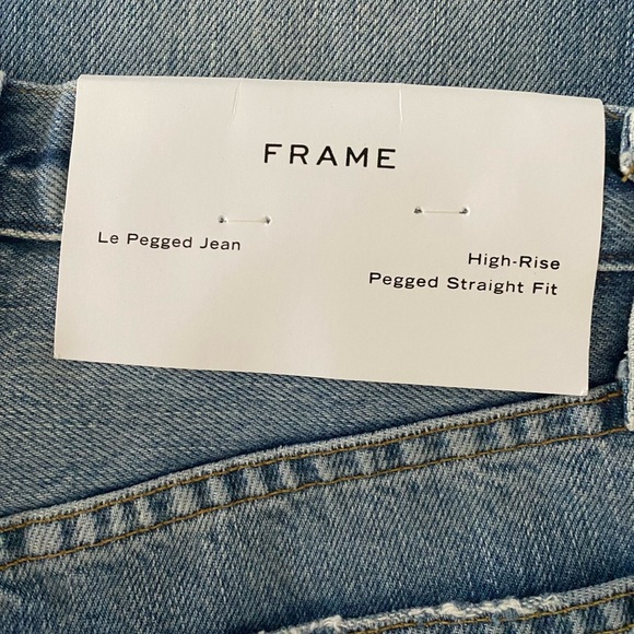 FRAME Le Pegged Jean High Rise Straight Leg Jean Gladys Wash NWT - Picture 9 of 9